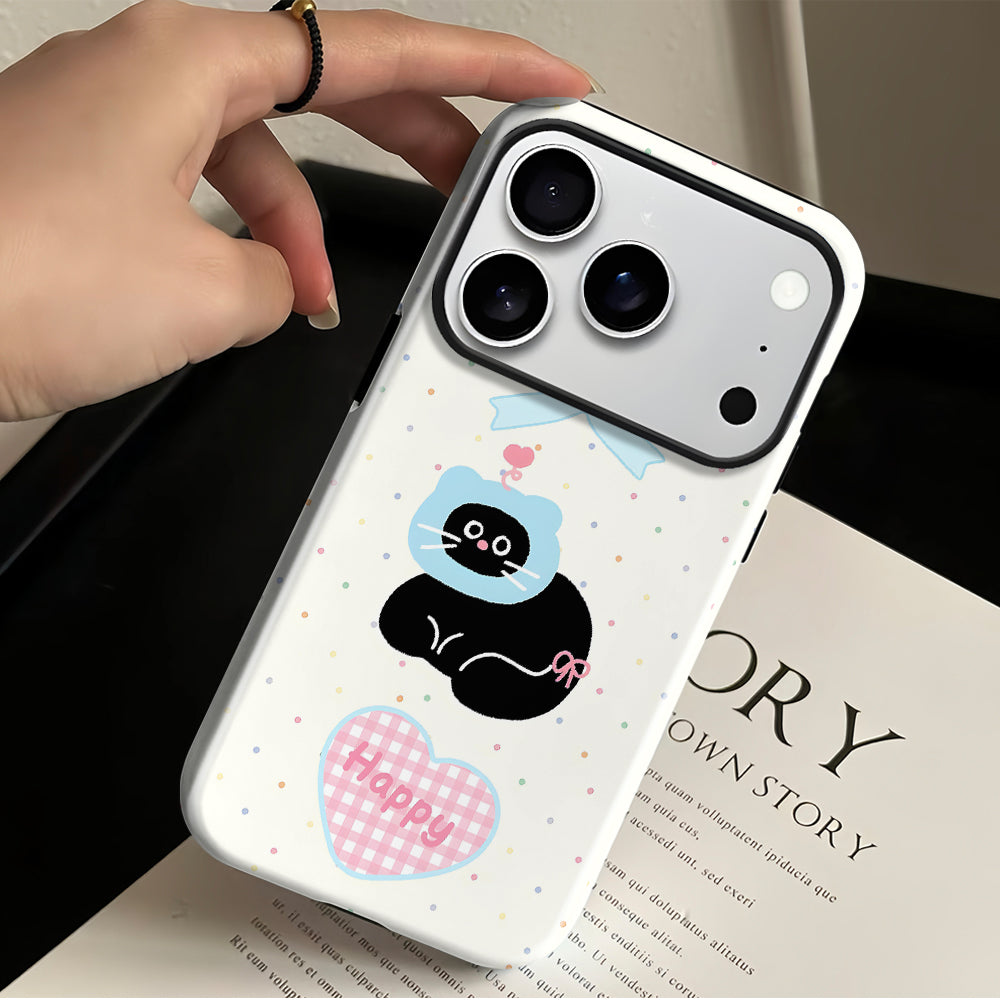 Cartoon Black Cat Magnetic Phone Case