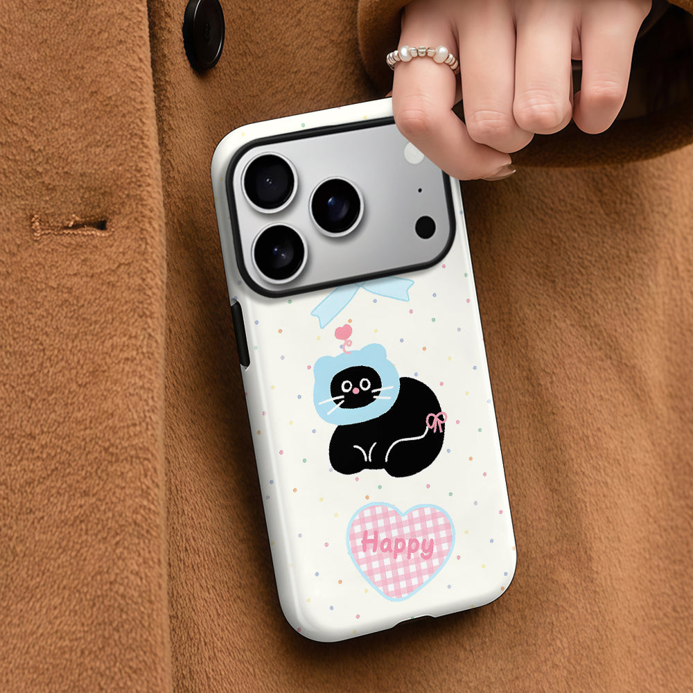 Cartoon Black Cat Magnetic Phone Case