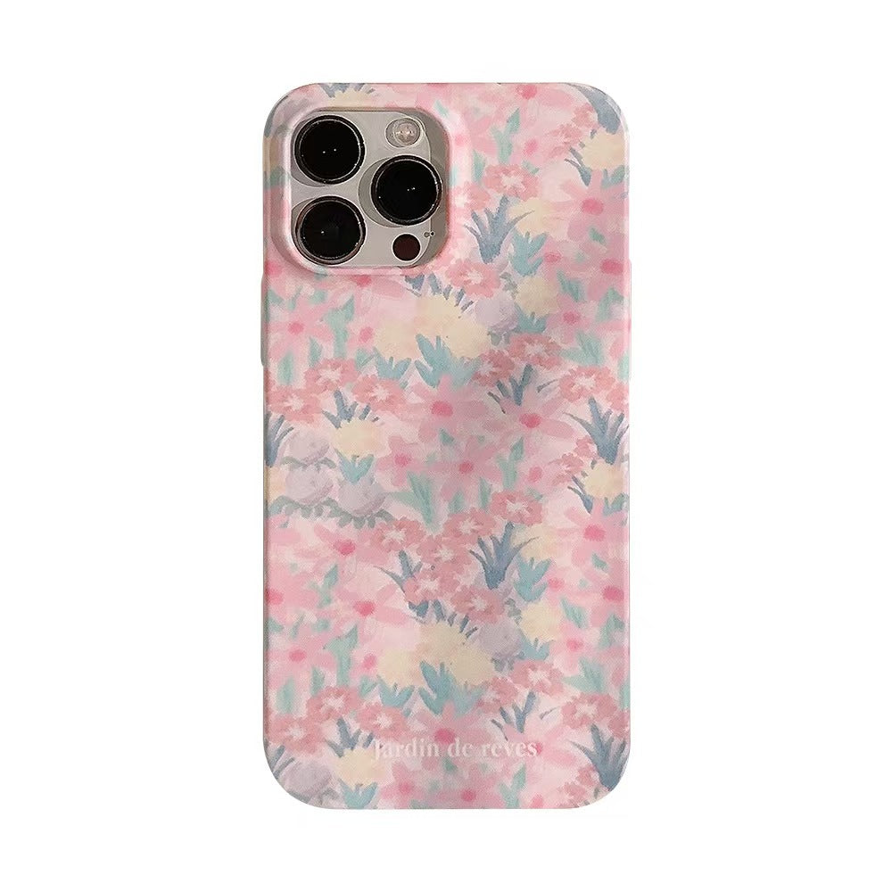 Pink Flower Sea Double-Layer Protective iPhone Case