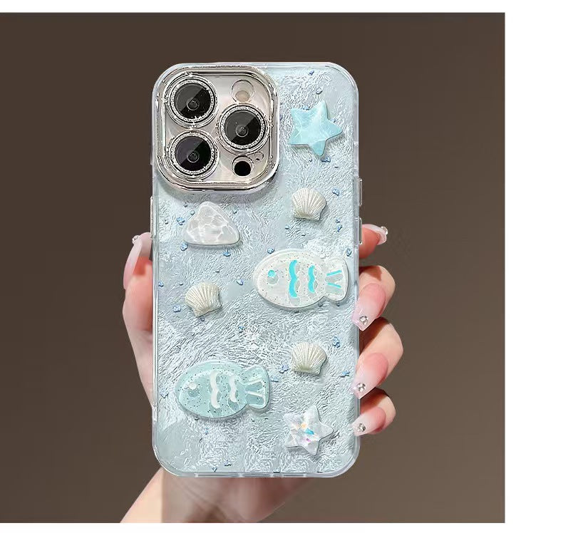 Glacier Pattern Lens All Inclusive Frosted Phone Case