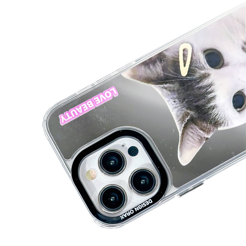 Mirror Creative Little Cat Shockproof iPhone Case