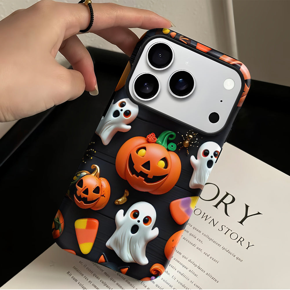 Black Pumpkin Ghost Magnetic Phone Case