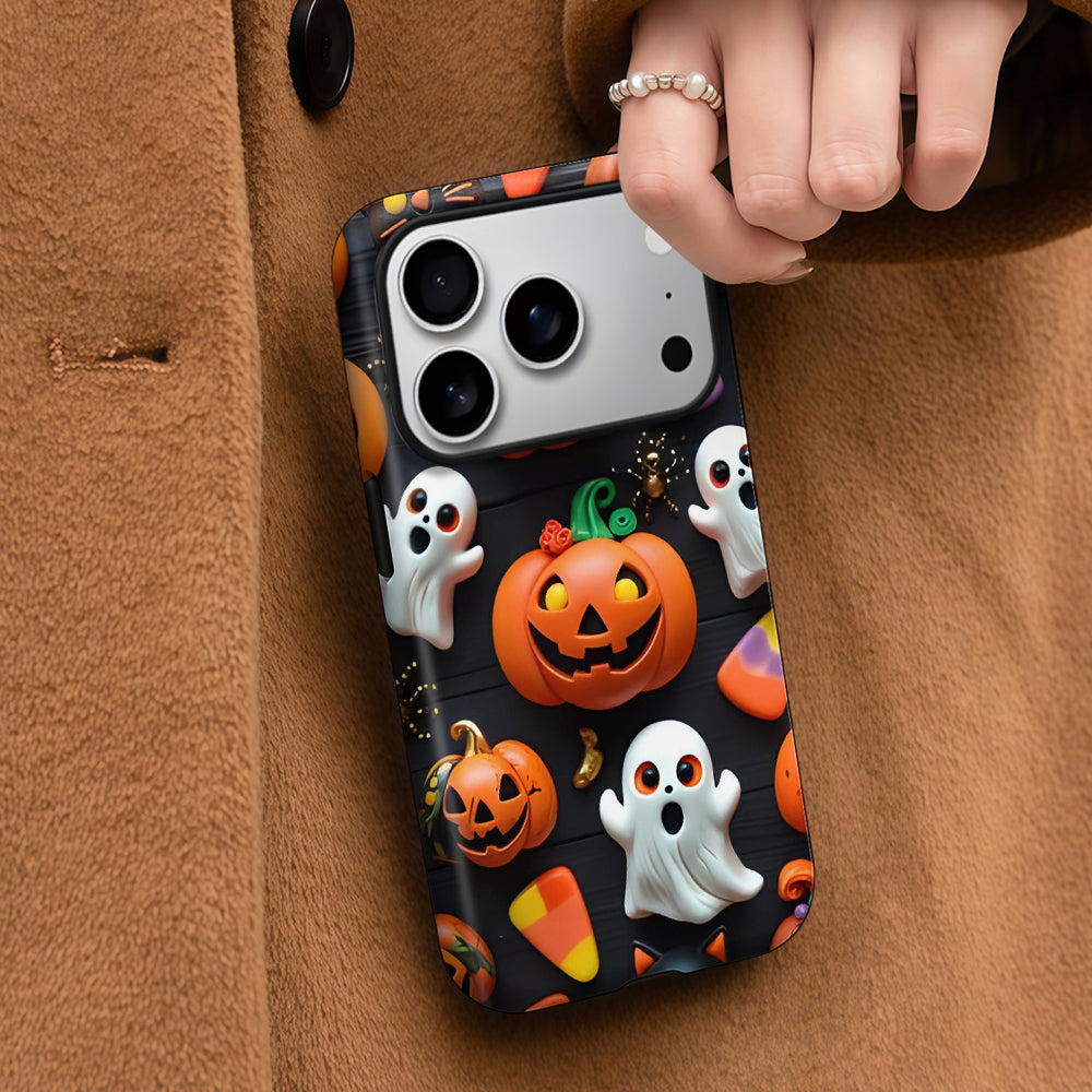Black Pumpkin Ghost Magnetic Phone Case