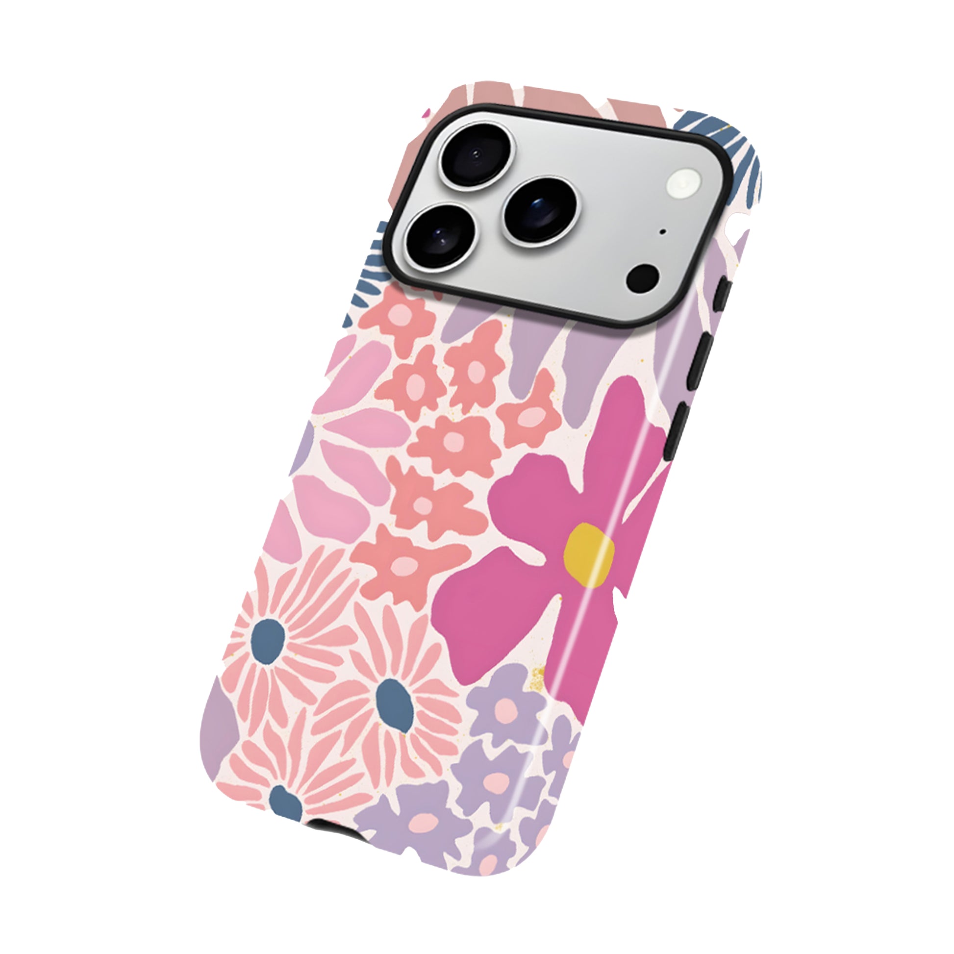 Pink Floral Magnetic iPhone Case