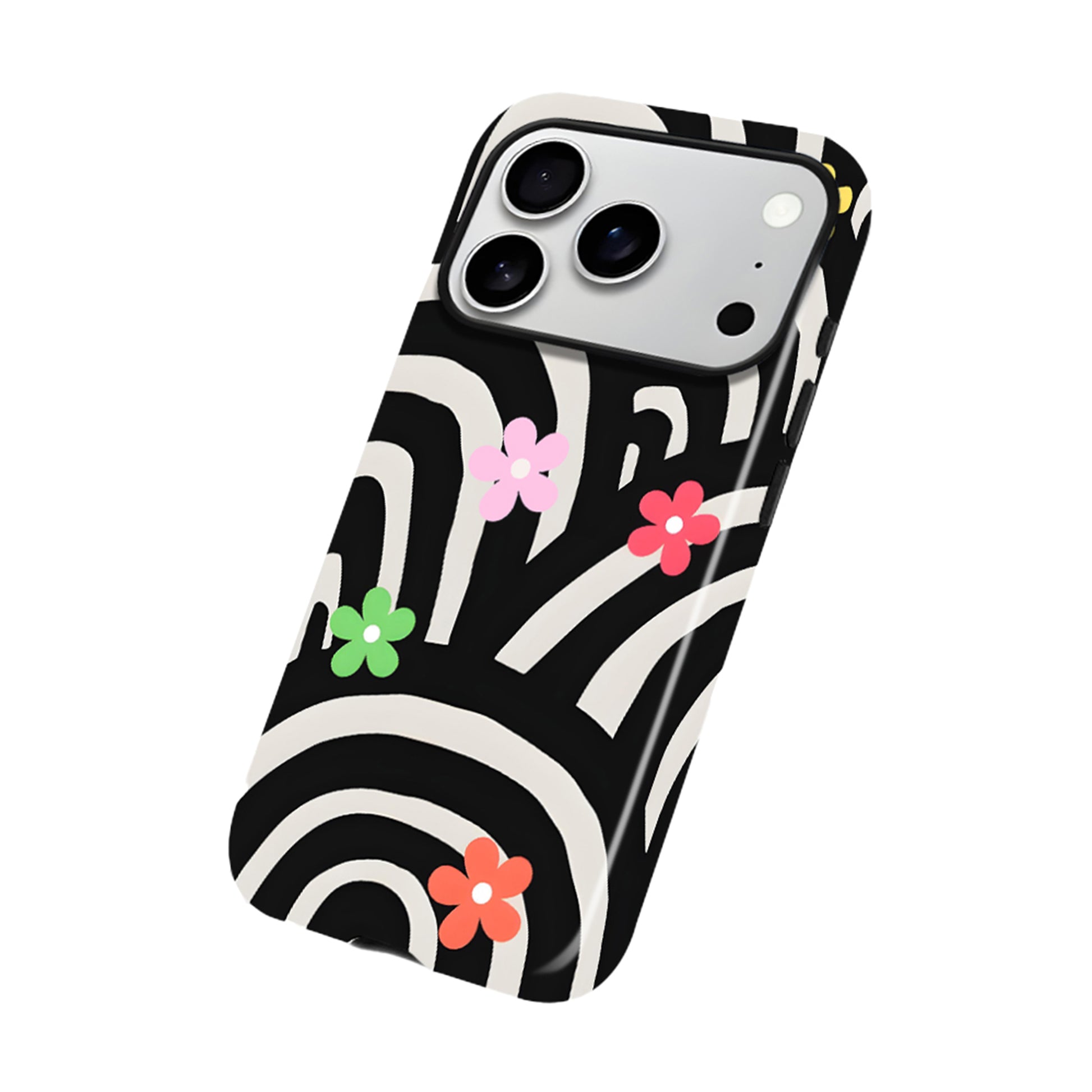 Black and White Striped Magnetic Phone Case