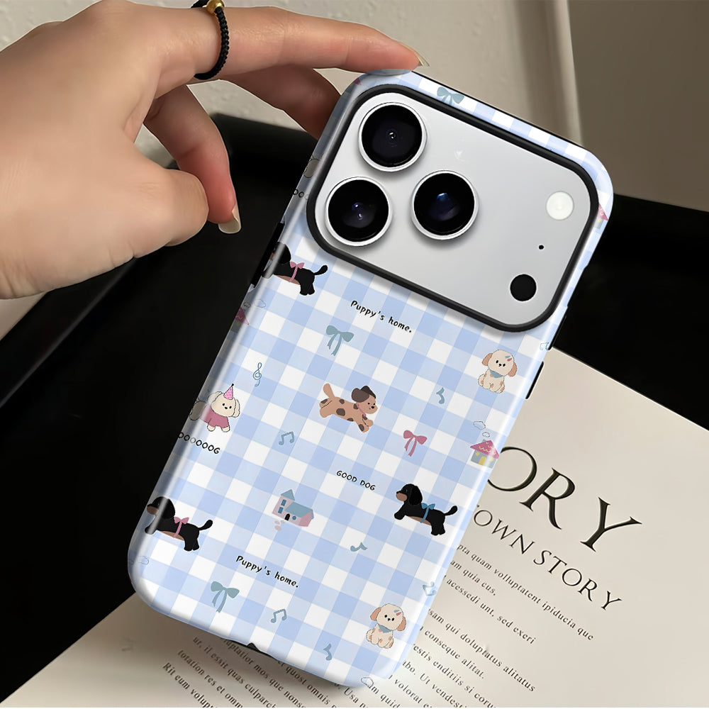 Checkered Puppy Magnetic Phone Case
