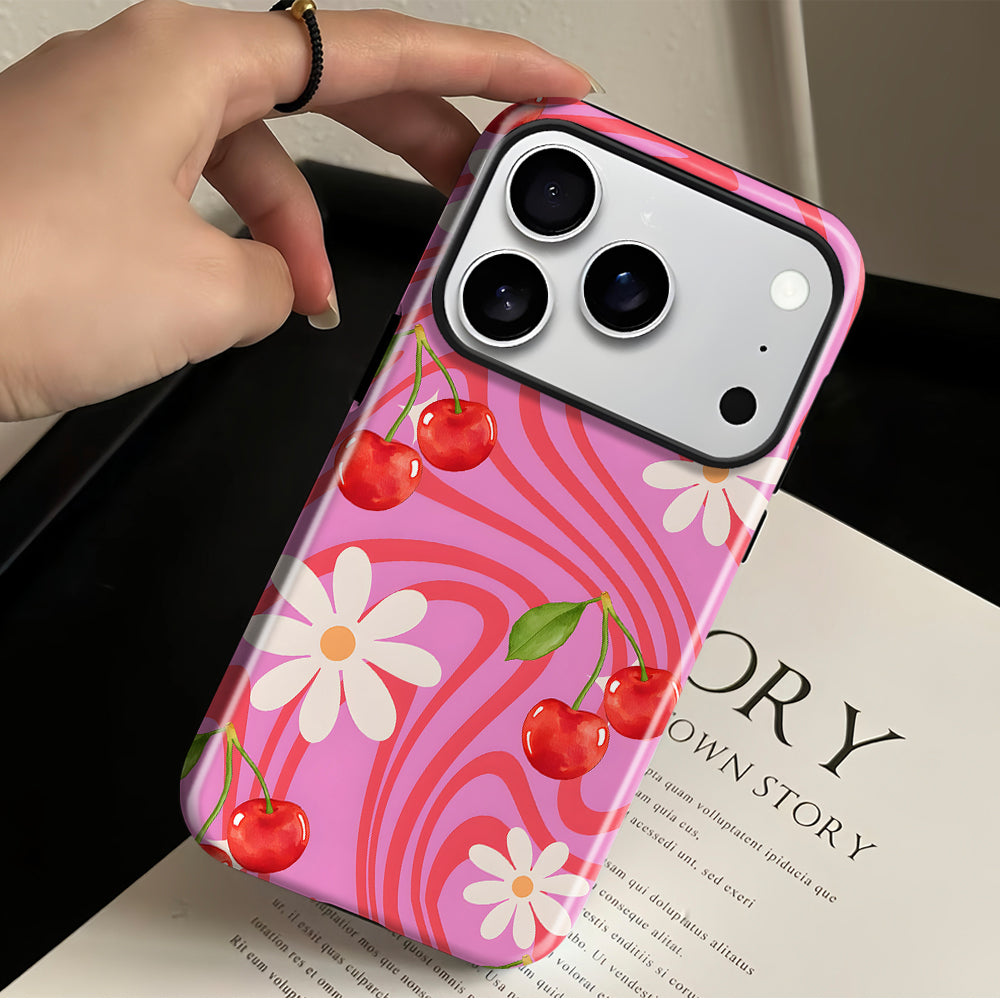 Pink Cherry Creative Magnetic iPhone Case