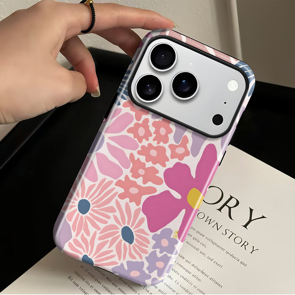 Pink Floral Magnetic iPhone Case