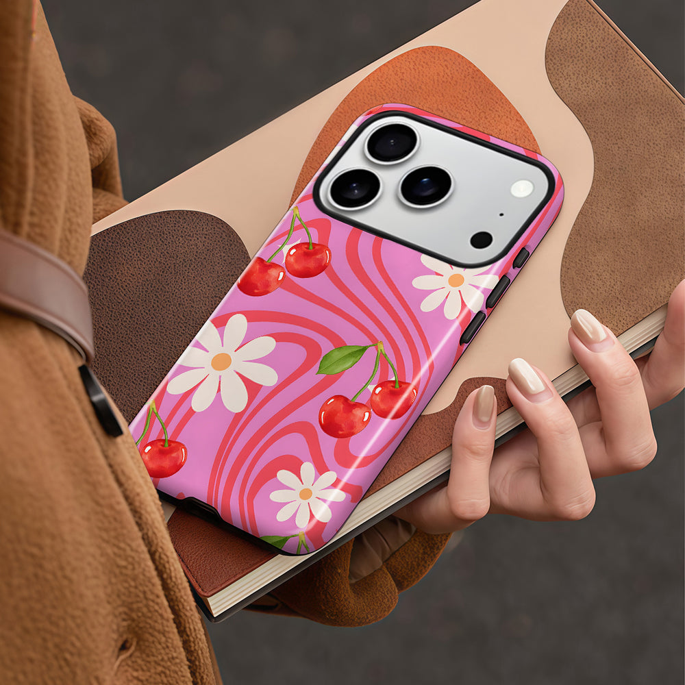Pink Cherry Creative Magnetic iPhone Case