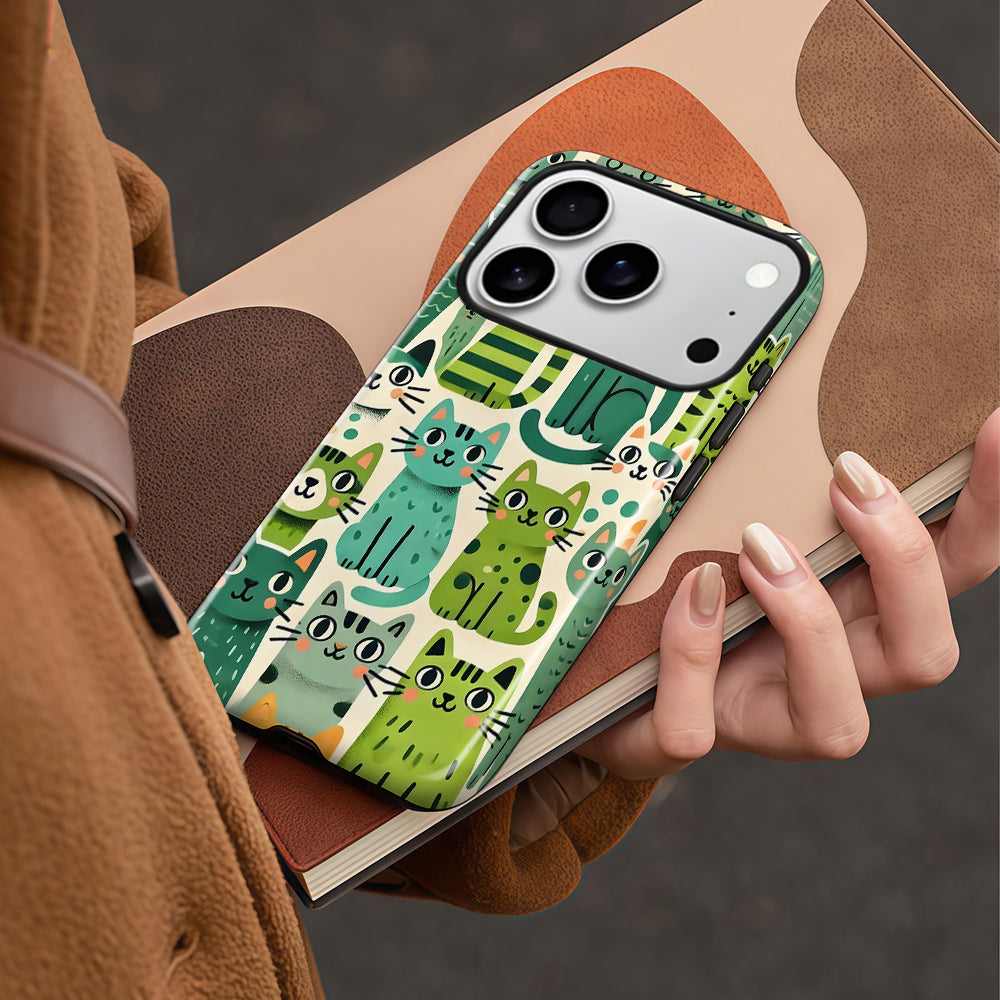 Green Kitten Magnetic iPhone Case