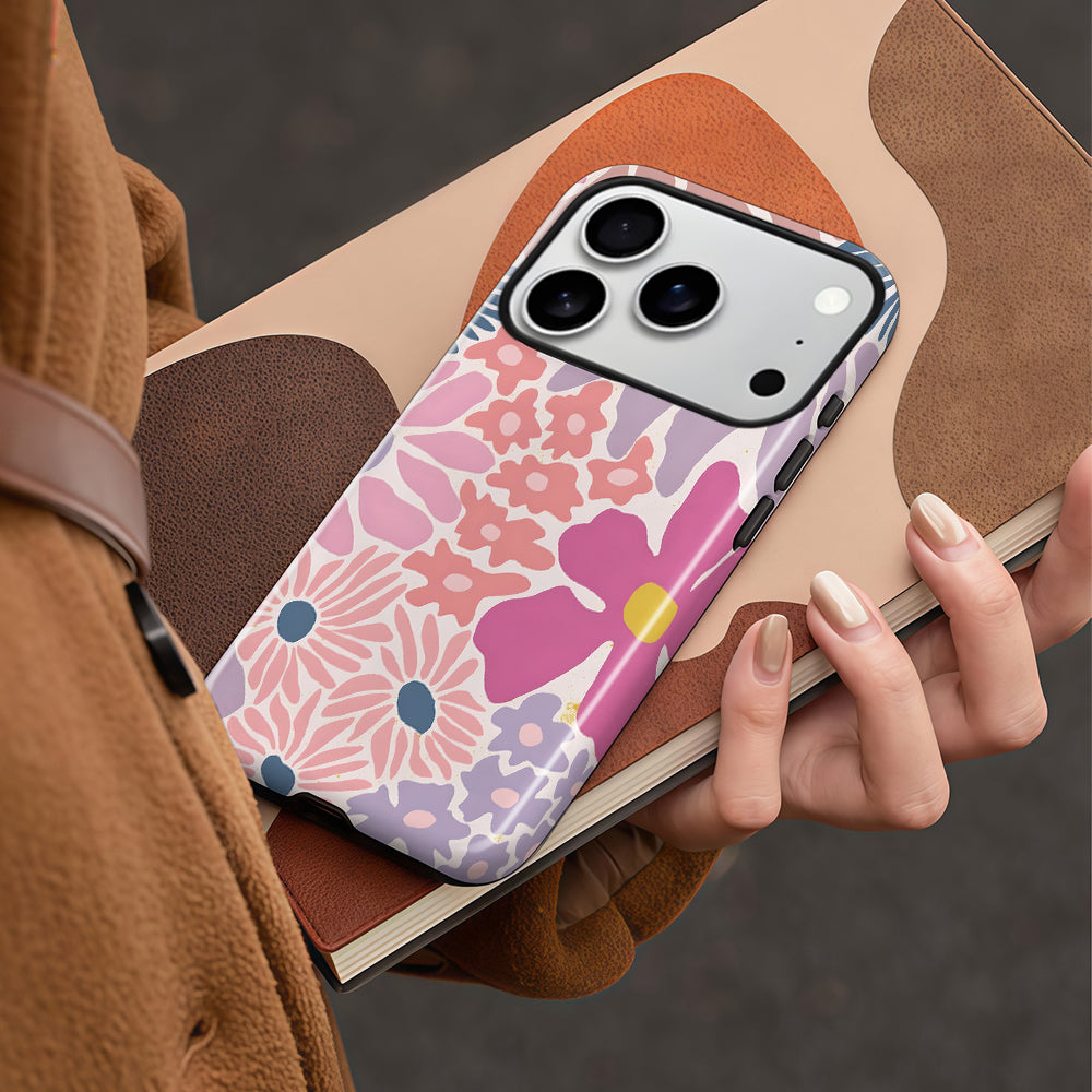 Pink Floral Magnetic iPhone Case