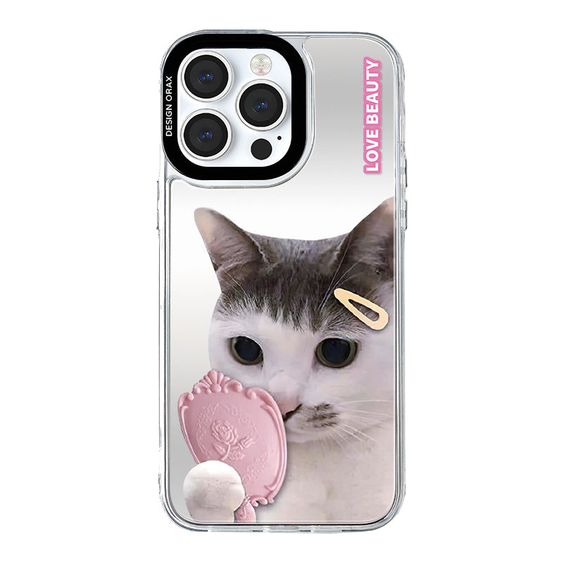 Mirror Creative Little Cat Shockproof iPhone Case