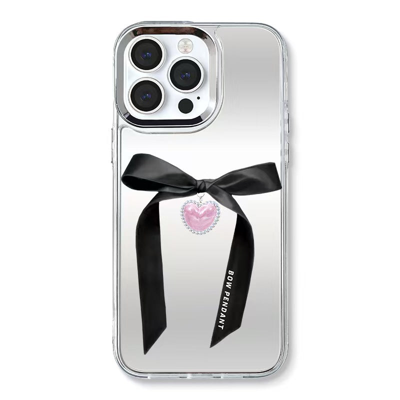 Bloom Black bow mirror iphone case