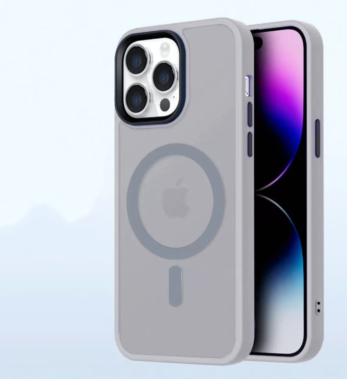 Magnetic Translucent  Matte Shockproof for iPhone Case  (Compatible with MagSafe)