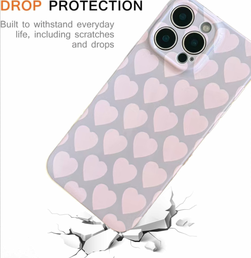 Pink Heart Sea Double-Layer Protective iPhone Case