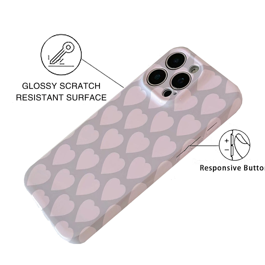 Pink Heart Sea Double-Layer Protective iPhone Case