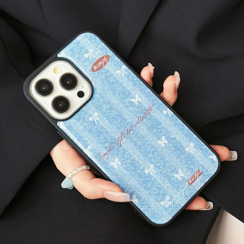 Denim Butterfly Resin Phone Case