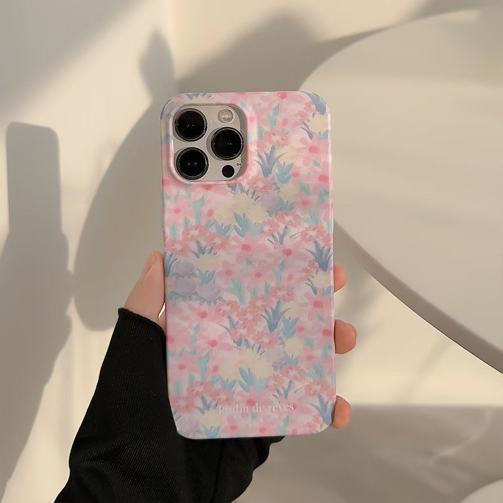 Pink Flower Sea Double-Layer Protective iPhone Case
