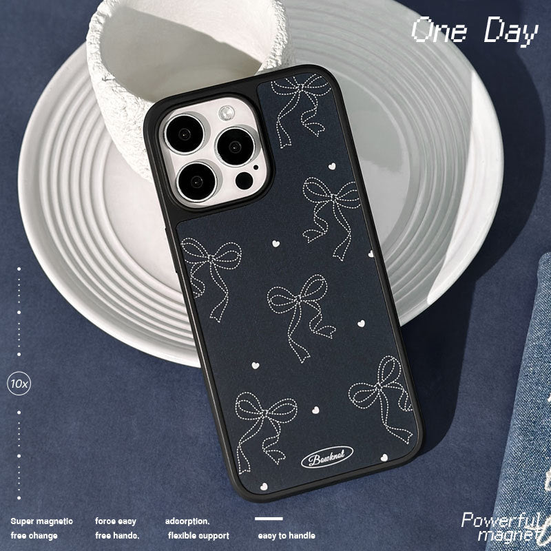 Denim Blue Bow iPhone Case