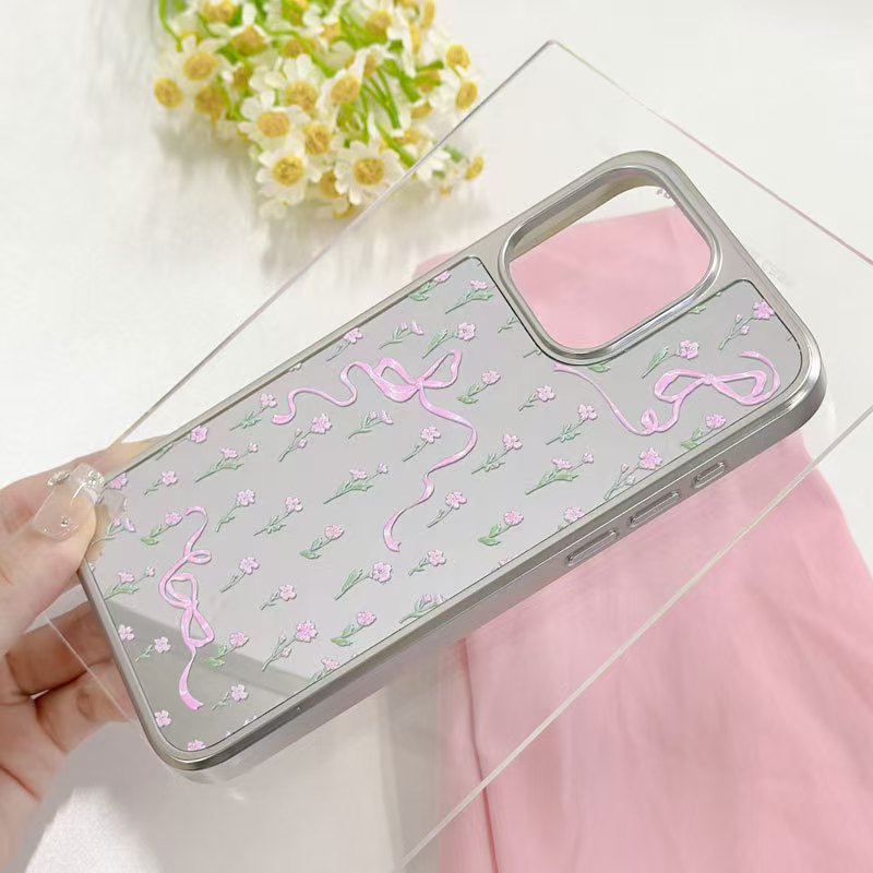 Frost  Mirror magnetic bow flower iphone case