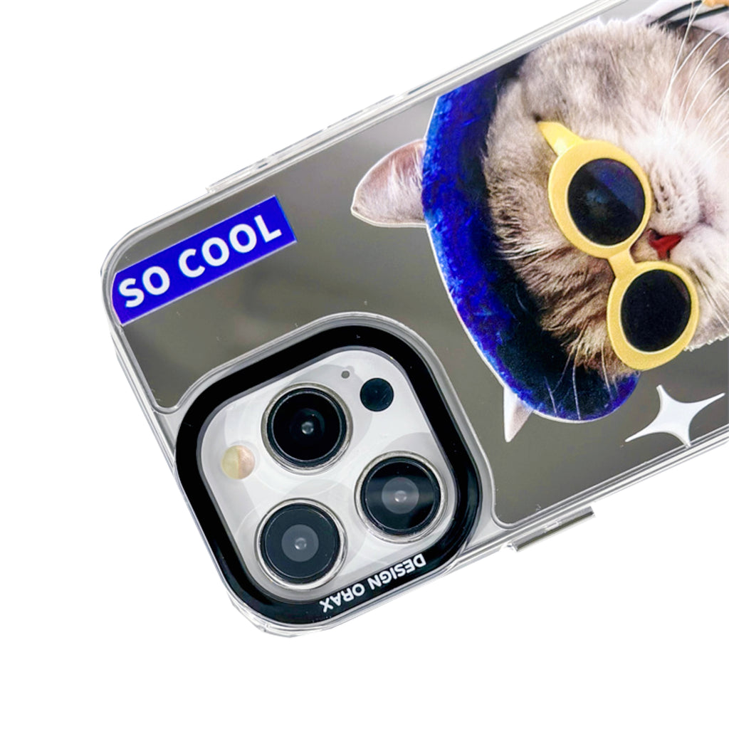 Cool Cat Mirror Anti-Shatter iPhone Phone Case