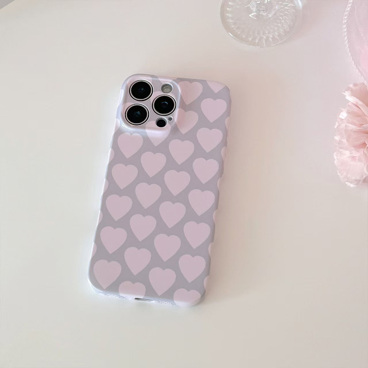 Pink Heart Sea Double-Layer Protective iPhone Case