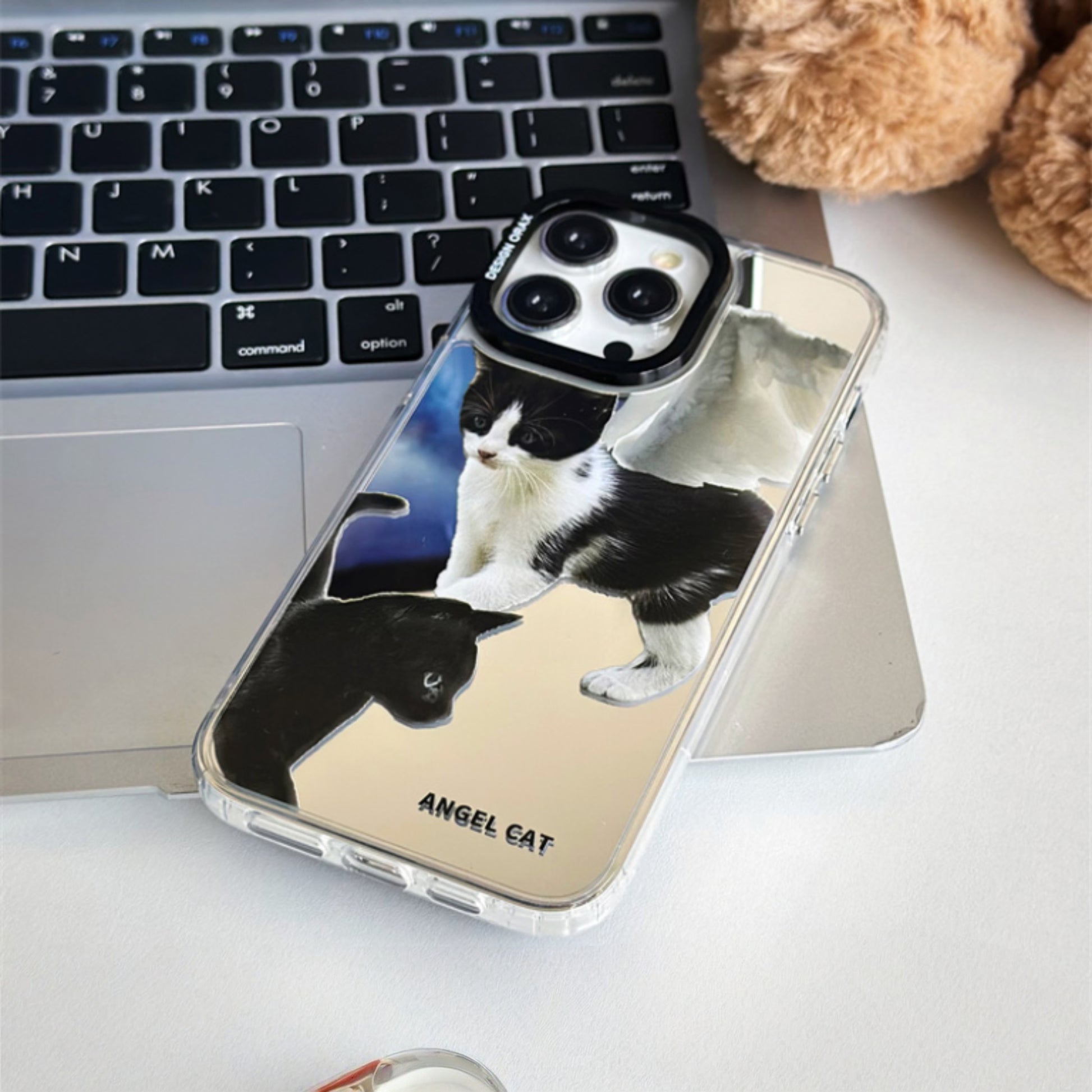 Angel Cat Mirror Anti-Shatter iPhone Phone Case