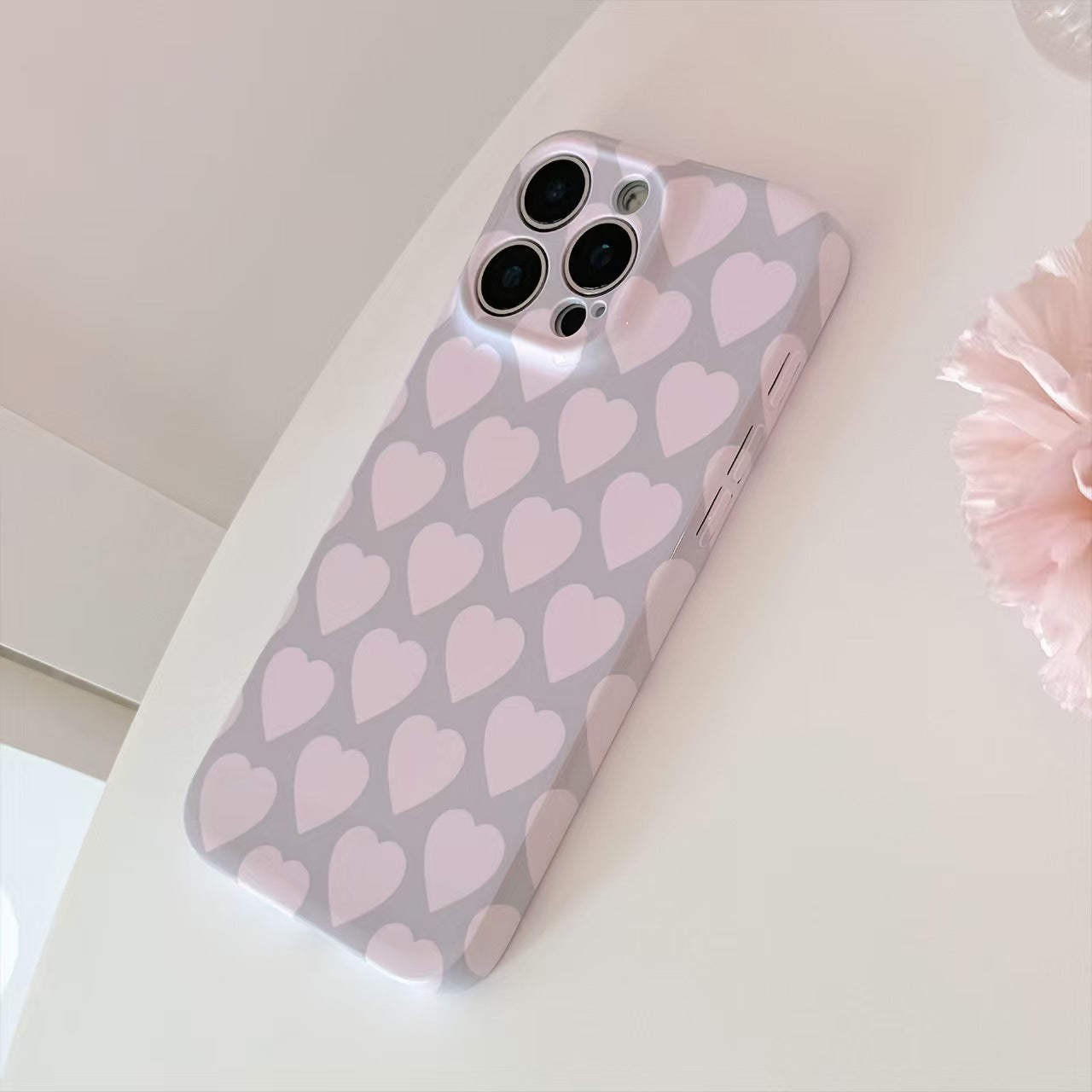 Pink Heart Sea Double-Layer Protective iPhone Case
