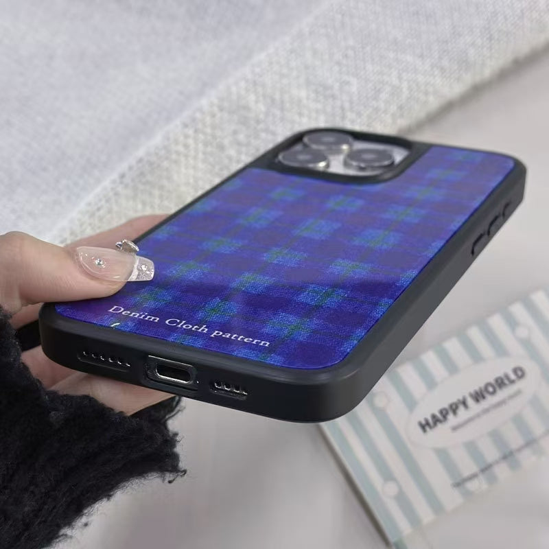 Blue Checkered Magnetic iPhone Case