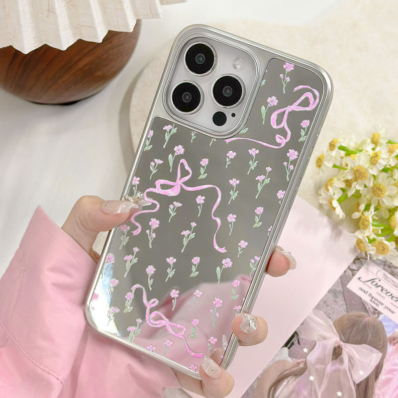 Frost  Mirror magnetic bow flower iphone case