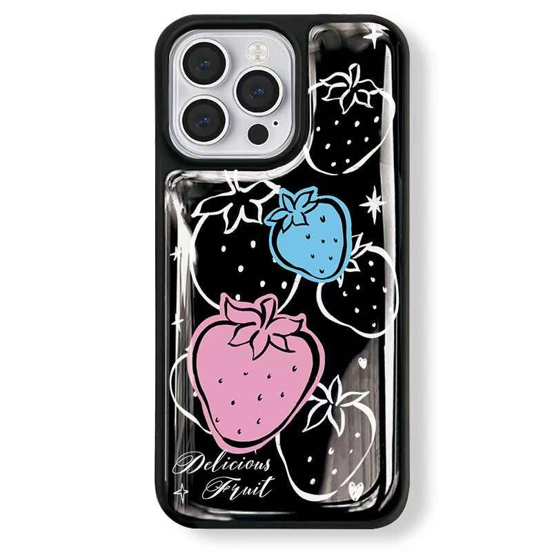 Black Strawberry iPhone Case