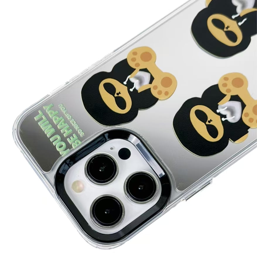 Cartoon mirror transparent shockproof iPhone case
