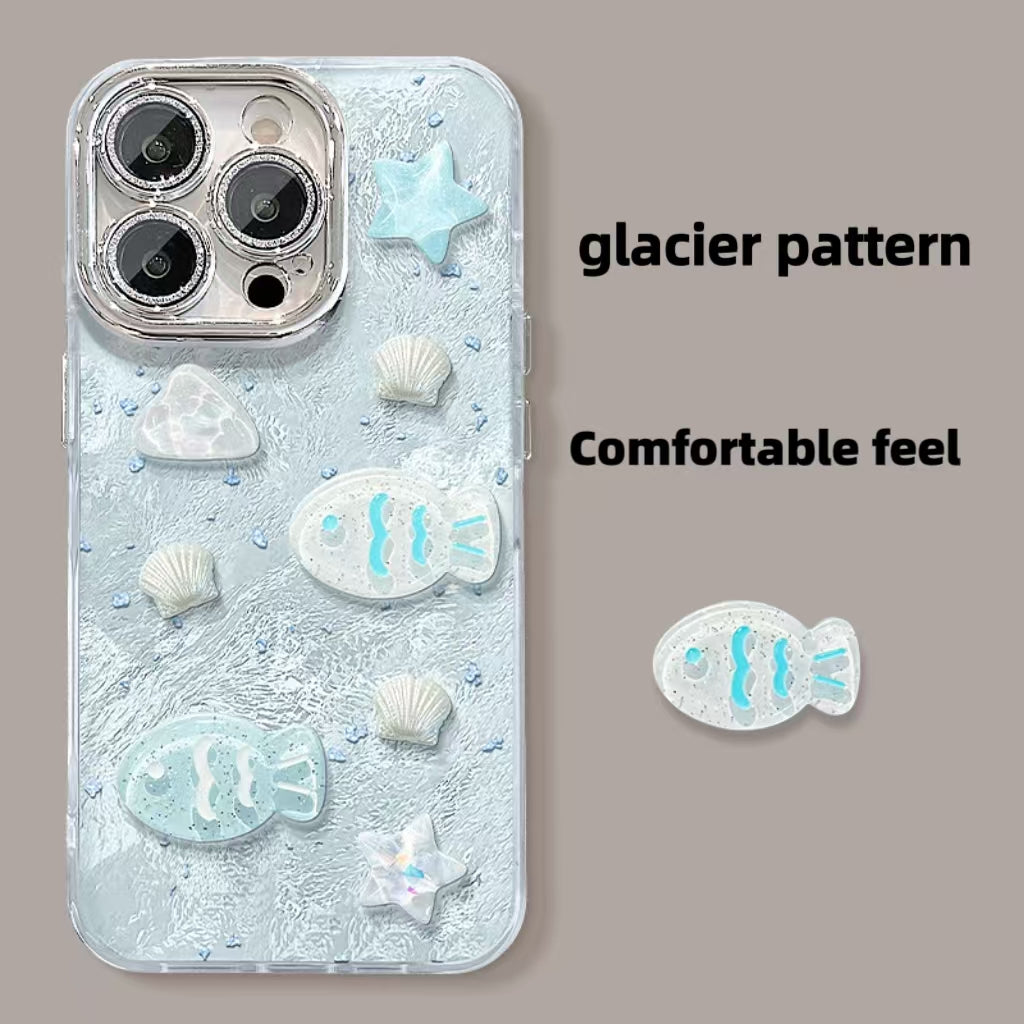 Glacier Pattern Lens All Inclusive Frosted Phone Case