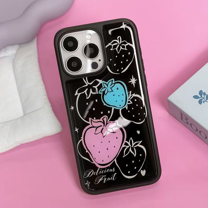 Black Strawberry iPhone Case
