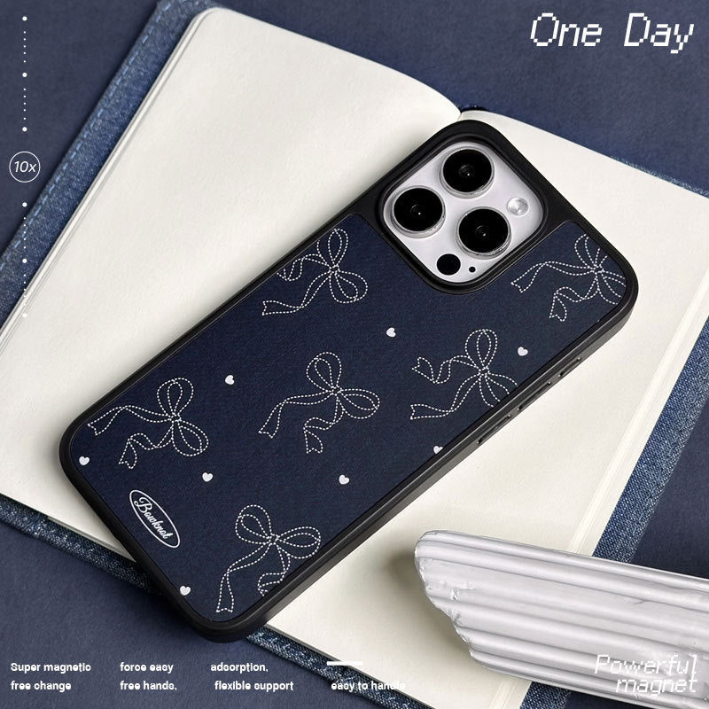 Denim Blue Bow iPhone Case