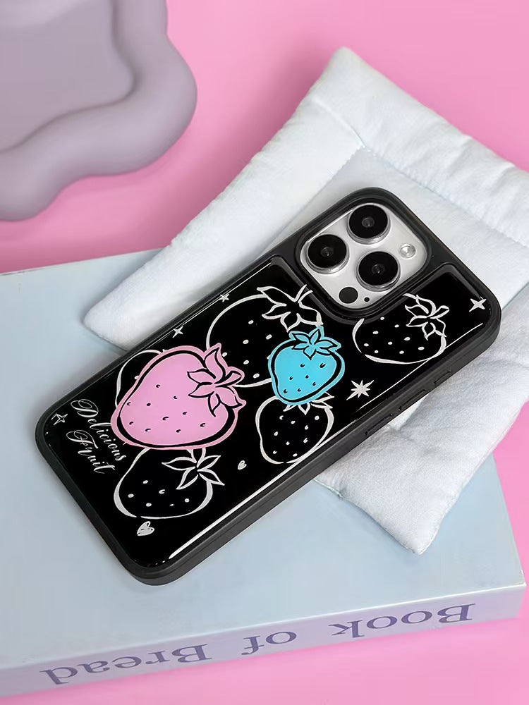 Black Strawberry iPhone Case