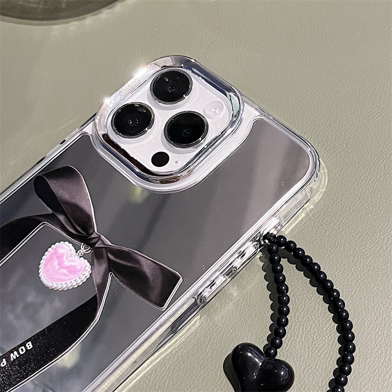 Bloom Black bow mirror iphone case