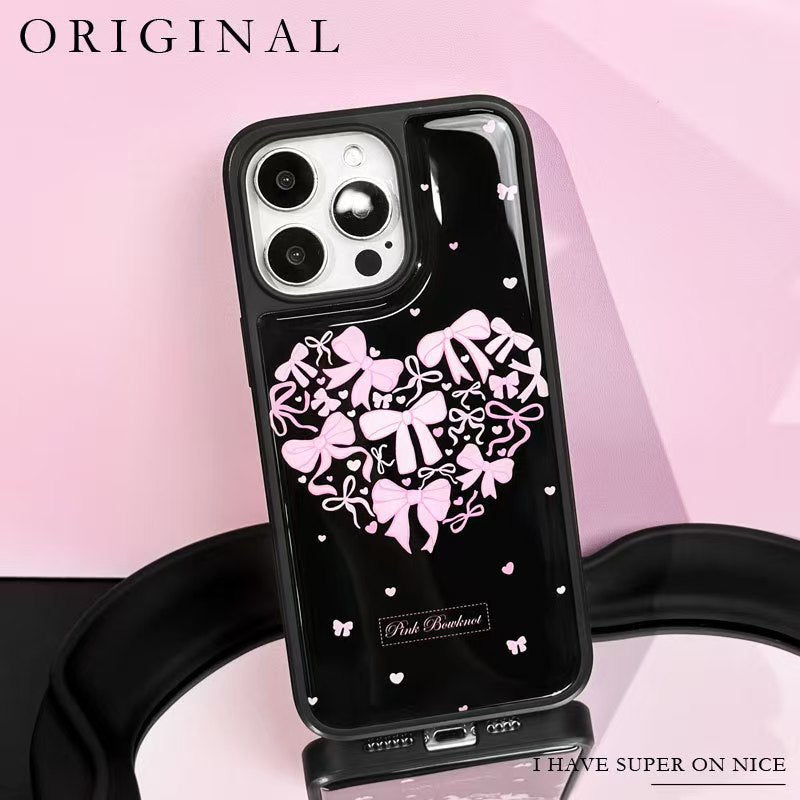 Black Bow Resin-Coated iPhone Case
