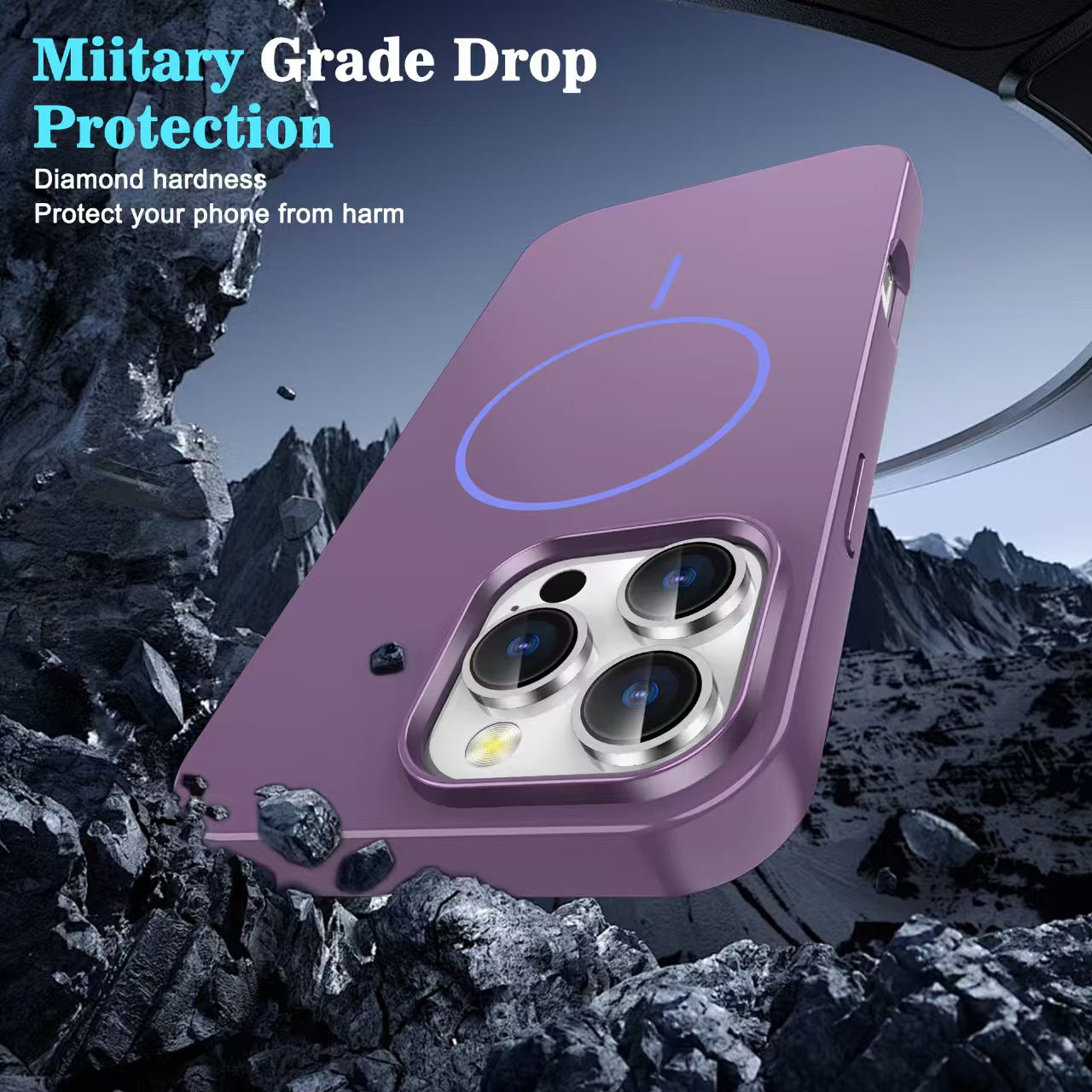 Compatible with Magsafe Full Camera Protection Drop Protection Magnetic Frosted Phone Case