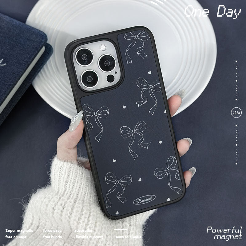 Denim Blue Bow iPhone Case