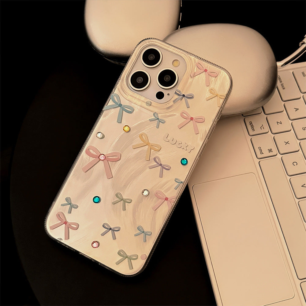 Dopamine colorful bow anti-falling iphone case