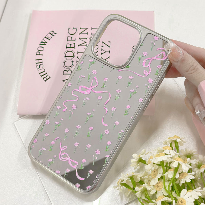 Frost  Mirror magnetic bow flower iphone case