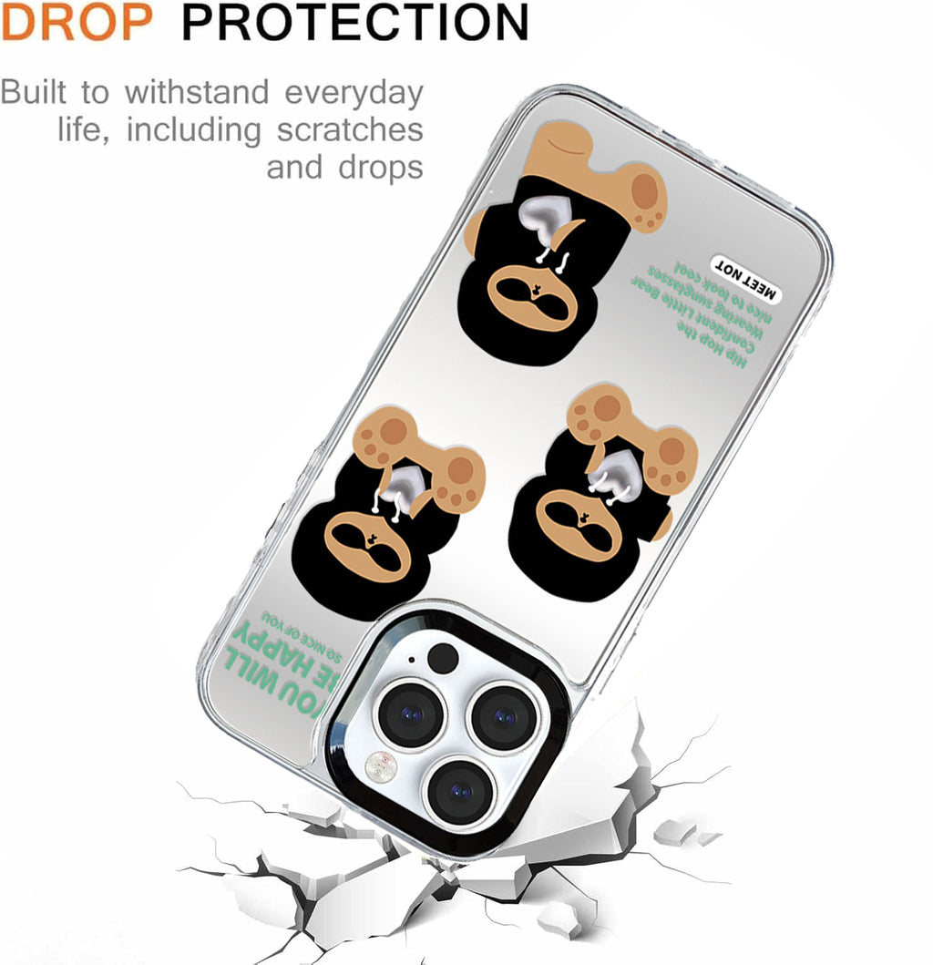 Cartoon mirror transparent shockproof iPhone case