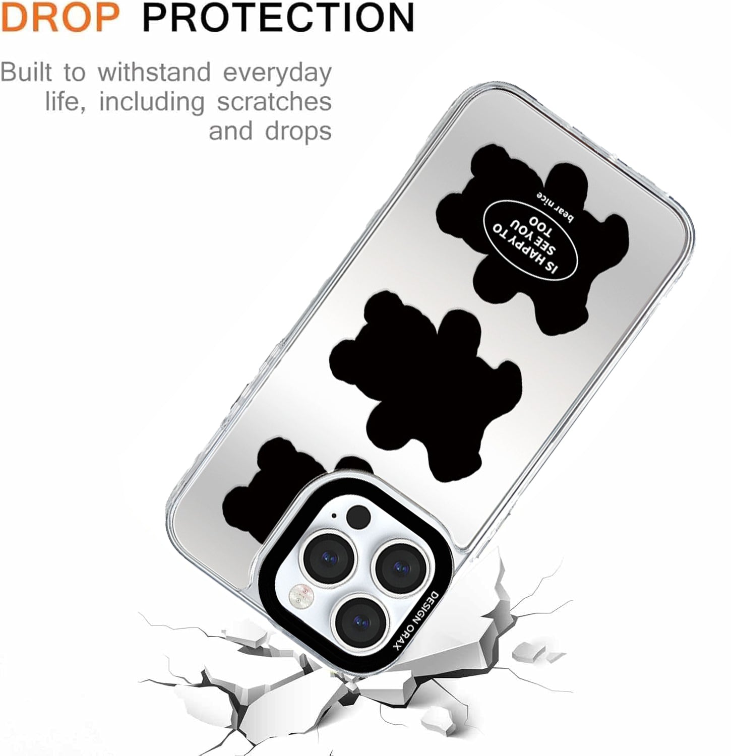 Silver mirror creative anti-drop iPhone phone case