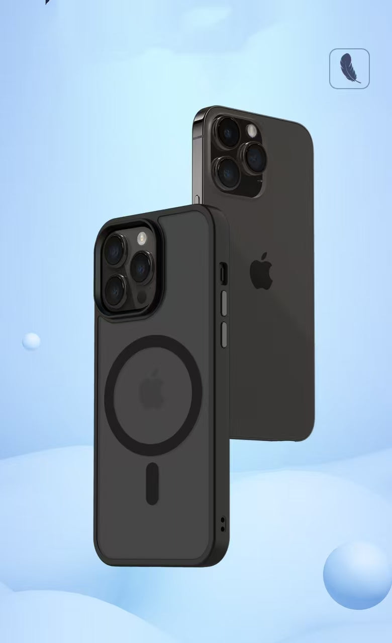 Magnetic Translucent  Matte Shockproof for iPhone Case  (Compatible with MagSafe)
