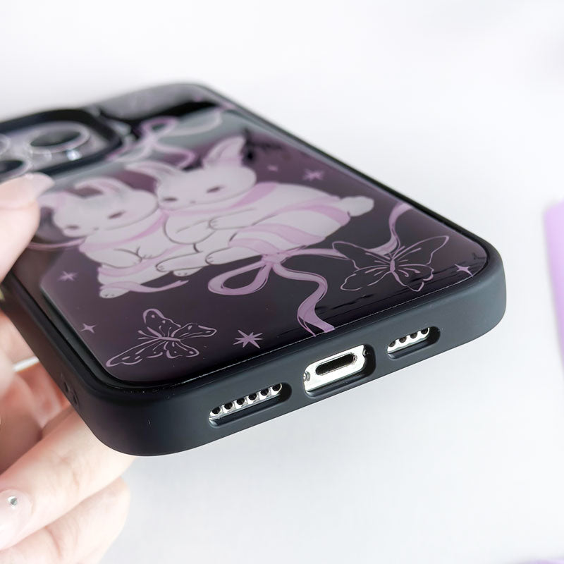 Black Bow Rabbit Resin Phone Case