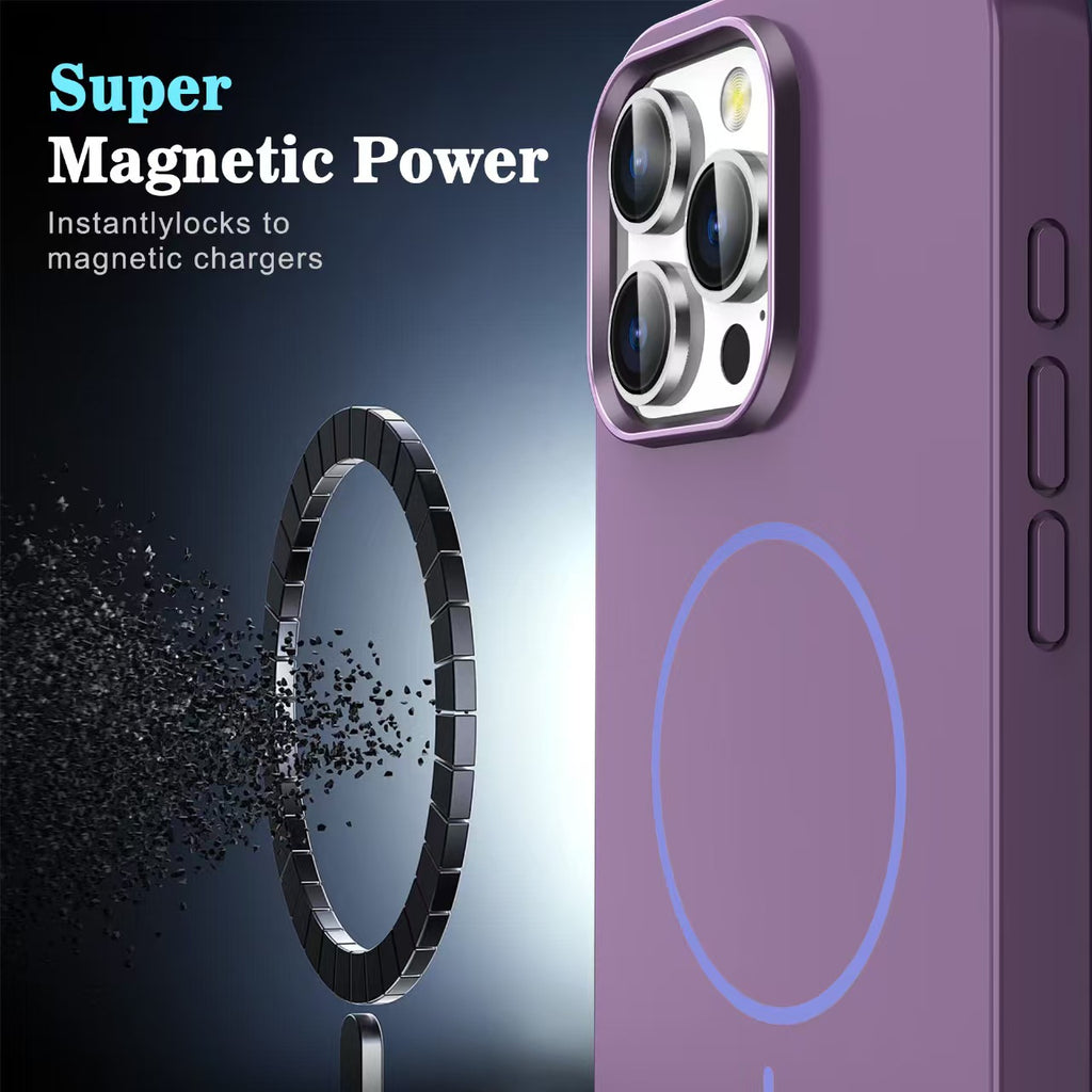 Compatible with Magsafe Full Camera Protection Drop Protection Magnetic Frosted Phone Case