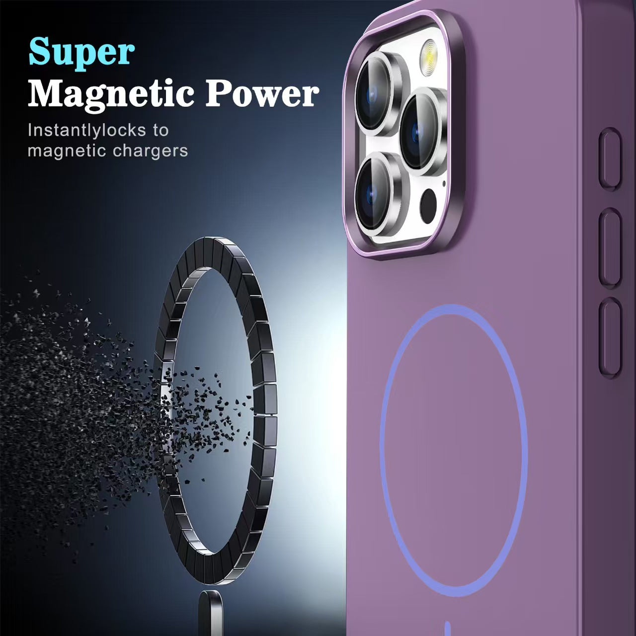Compatible with Magsafe Full Camera Protection Drop Protection Magnetic Frosted Phone Case