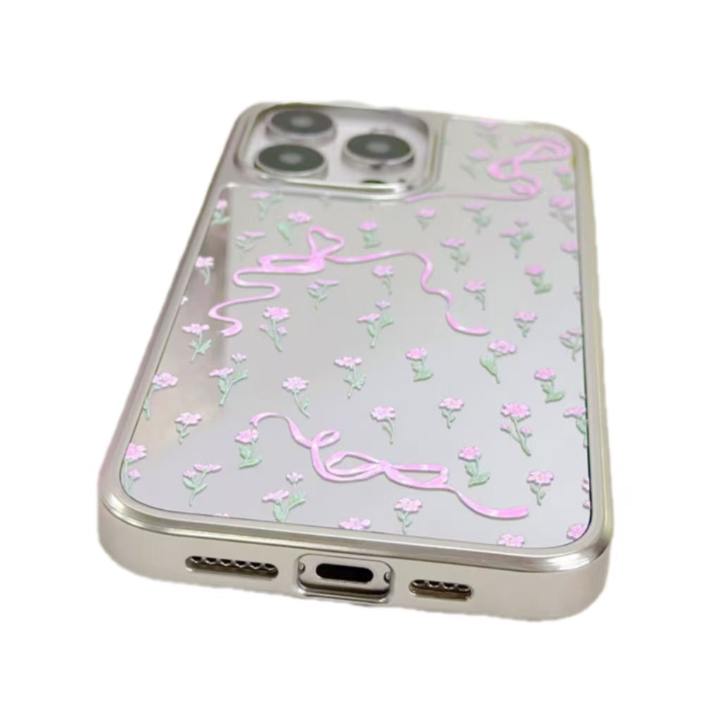 Frost  Mirror magnetic bow flower iphone case