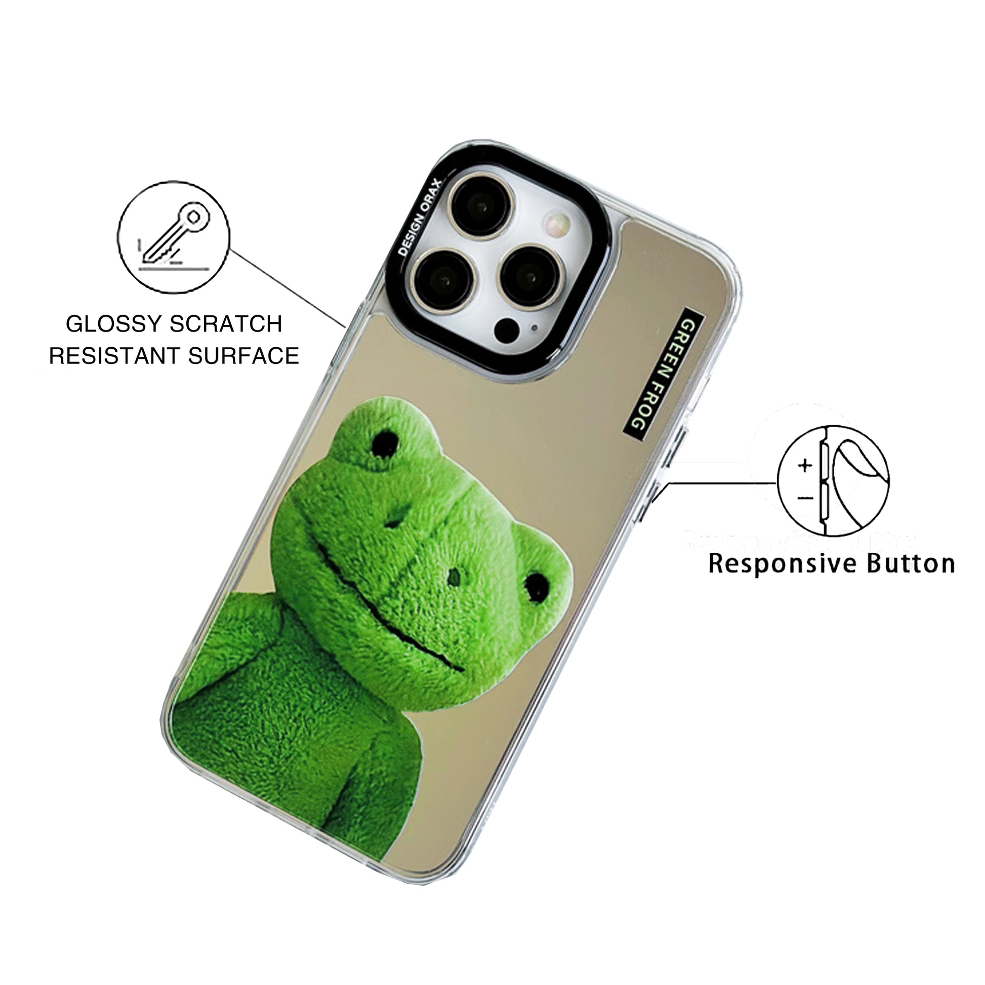 Creative Frog Mirror Anti-Drop iPhone Case